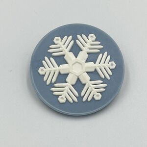 Vintage 1985 Hallmark Cards Snowflake Brooch Pin Blue White Winter Christmas